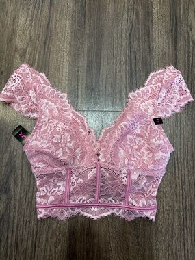 La SENZA Pink Lace Bralette Crop Top